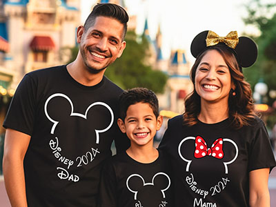 family with disney t-shirts