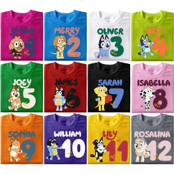 a group of shirts with cartoon characters